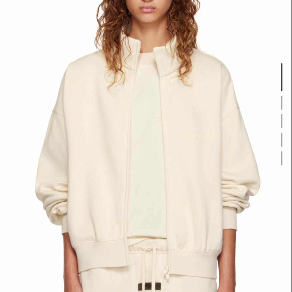 ESSENTIALS FEAR OF GOD Zip Up Off White Size Medium